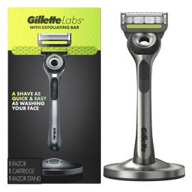 Gillette Labs with Exfoliating Bar Men's Razor - 1 Handle;  1 Blade Refill and Premium Stand