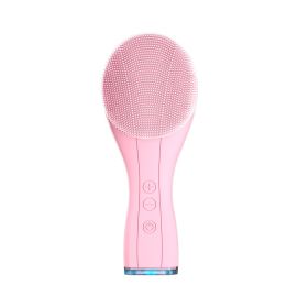 Rejuvenate Your Skin with a Portable USB Electric Silicone Face Cleaning Brush Spa! (Color: PINK)