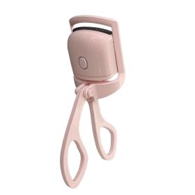 Portable Heated Eyelash Curler Electric Temperature Control Mini Eyelash Curler Electric Charging Makeup Tool (Color: PINK)