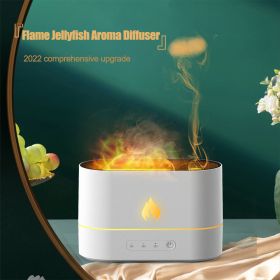 NEW 250ML Simulation Flame Jellyfish Air Humidifiers Fragrance Aromatherapy Machine Essential Oil Aroma Diffuser (Color: White)